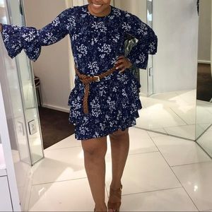 Michael Kors Blue Georgette Shirt/Skirt Set